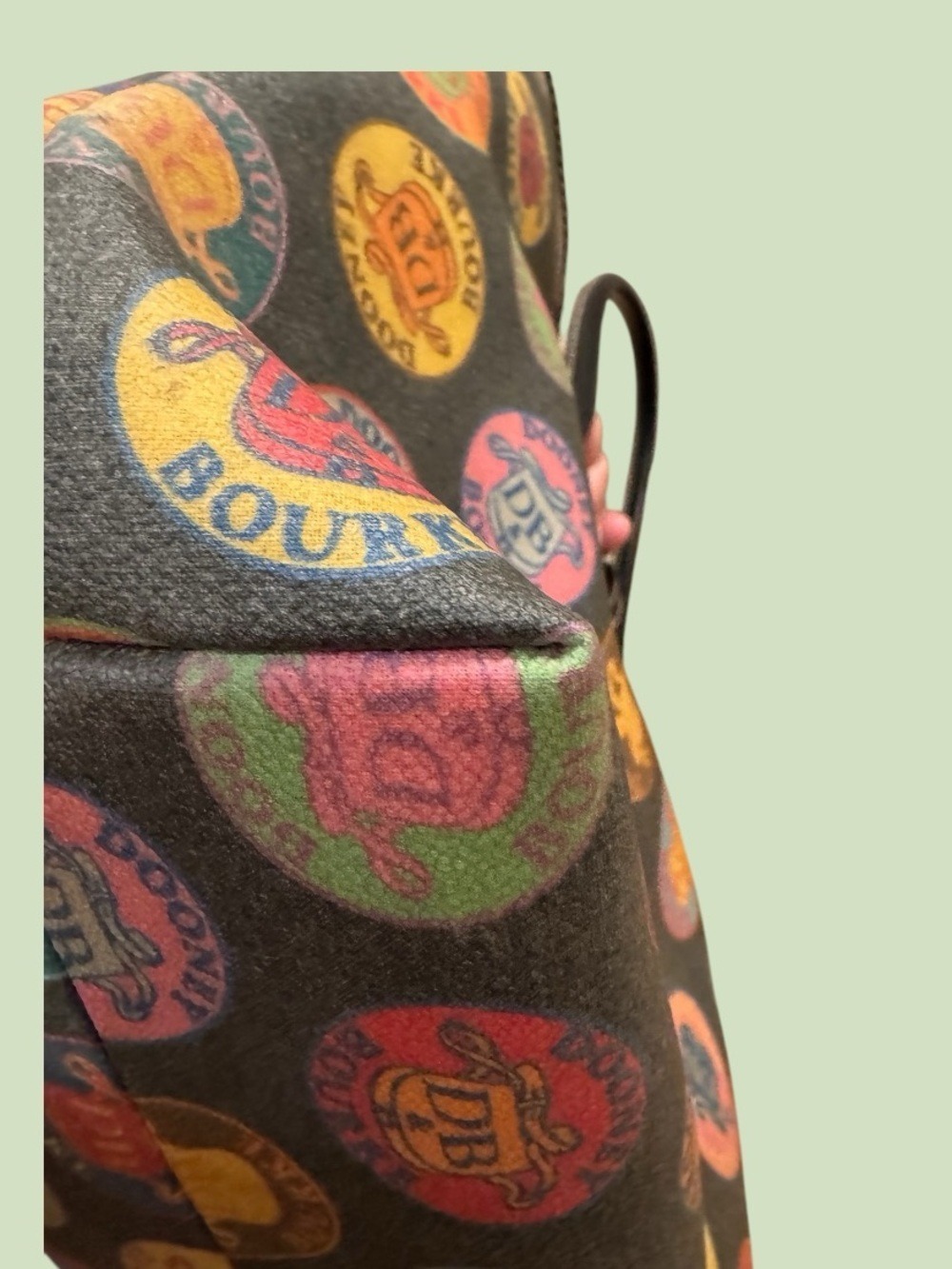 Dooney & Bourke Multicolor DB Medallion Coated Canvas Tote Shoulder Bag - Picture 9 of 16